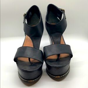 Derek Lam Womens Black Wedge Heel Sandal Size 7